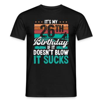 26 Year Old Kitesurfer Funny Kiteboarder Humor - Men's T-Shirt - black - Front - AI Model Male 178 light (178cm)