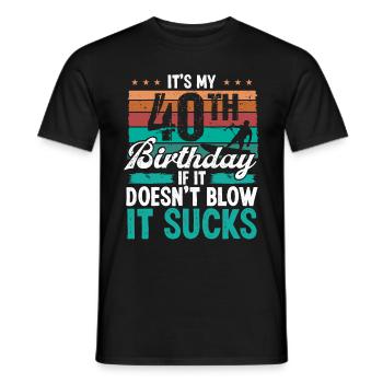 40 Year Old Kitesurfer Funny Kiteboarder Humor - Männer T-Shirt - Schwarz - Vorne - AI Model Male 178 light (178cm)