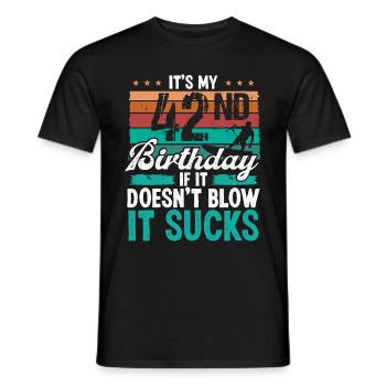 42 Year Old Kitesurfer Funny Kiteboarder Humor - Men's T-Shirt - black - Front - AI Model Male 178 light (178cm)