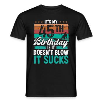 45 Year Old Kitesurfer Funny Kiteboarder Humor - Men's T-Shirt - black - Front - AI Model Male 178 light (178cm)