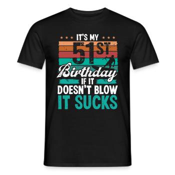 51 Year Old Kitesurfer Funny Kiteboarder Humor - Men's T-Shirt - black - Front - AI Model Male 178 light (178cm)