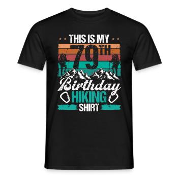 79 Year Old Hiking Men Mountain Climbing Nature - Männer T-Shirt - Schwarz - Vorne - AI Model Male 178 light (178cm)