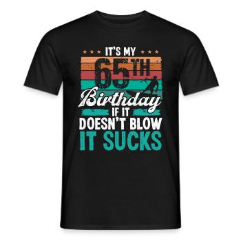 65 Year Old Kitesurfer Funny Kiteboarder Humor - Männer T-Shirt - Schwarz - Vorne - AI Model Male 178 light (178cm)