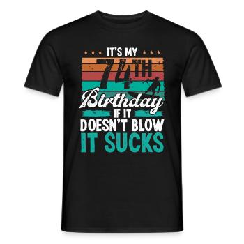 74 Year Old Kitesurfer Funny Kiteboarder Humor - Men's T-Shirt - black - Front - AI Model Male 178 light (178cm)