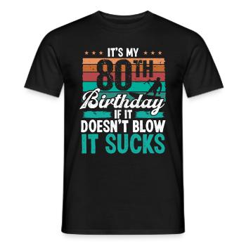 80 Year Old Kitesurfer Funny Kiteboarder Humor - Men's T-Shirt - black - Front - AI Model Male 178 light (178cm)
