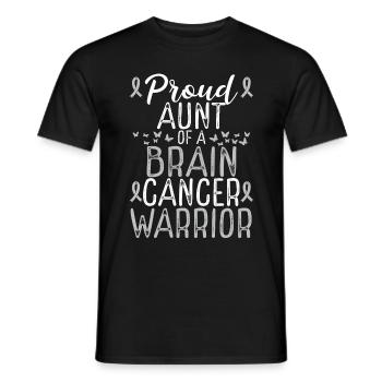 Brain Cancer Awareness Gliblastoma for Aunt Ribbon - Men's T-Shirt - black - Front - AI Model Male 178 light (178cm)