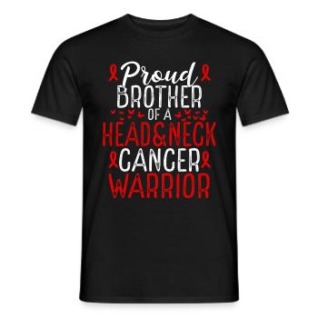 Sensibilisation au cancer de la tête et du cou pour Brother Ribbon - T-shirt homme - noir - Devant - AI Model Male 178 light (178cm)