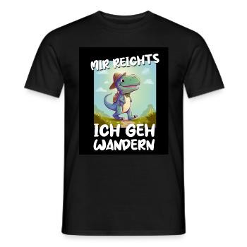T-Rex Dino Dinosaurier Saurier Wandern Outdoor - Männer T-Shirt - Schwarz - Vorne - AI Model Male 178 light (178cm)