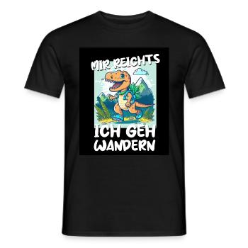 T-Rex Dino Dinosaurier Saurier Wandern Outdoor - Männer T-Shirt - Schwarz - Vorne - AI Model Male 178 light (178cm)