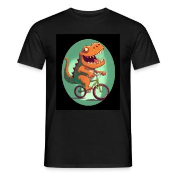 T-Rex Dino Dinosaure Dinosaure Vélo - T-shirt homme - noir - Devant - AI Model Male 178 light (178cm)