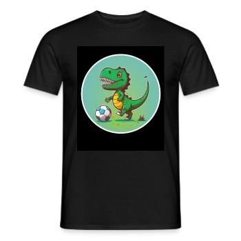 T-Rex Dino Dinosaurier Saurier Sport Fussball Kind - Männer T-Shirt - Schwarz - Vorne - AI Model Male 178 light (178cm)