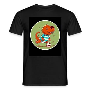 T-Rex Dino Dinosaurier Saurier Sport Fussball Kind - Männer T-Shirt - Schwarz - Vorne - AI Model Male 178 light (178cm)
