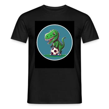 T-Rex Dino Dinosaurier Saurier Sport Fussball Kind - Männer T-Shirt - Schwarz - Vorne - AI Model Male 178 light (178cm)