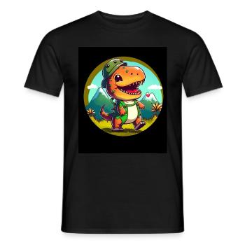 T-Rex Dino Dinosaure Dinosaure Randonnée en plein air - T-shirt homme - noir - Devant - AI Model Male 178 light (178cm)