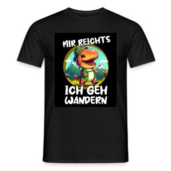T-Rex Dino Dinosaurier Saurier Wandern Outdoor - Männer T-Shirt - Schwarz - Vorne - AI Model Male 178 light (178cm)
