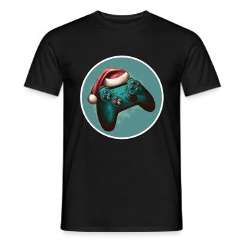 Gamer Gaming Controller Gamepad Noël - T-shirt homme - noir - Devant - AI Model Male 178 light (178cm)