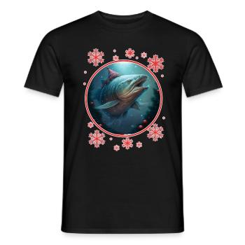 Fishing Angler Fisherwoman Christmas Fisherman Fish - Men's T-Shirt - black - Front - AI Model Male 178 light (178cm)