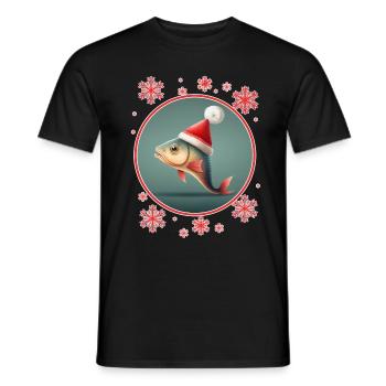 Fishing Angler Fisherwoman Christmas Fisherman Fish - Men's T-Shirt - black - Front - AI Model Male 178 light (178cm)