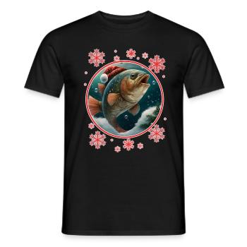 Fishing Angler Fisherwoman Christmas Fisherman Fish - Men's T-Shirt - black - Front - AI Model Male 178 light (178cm)