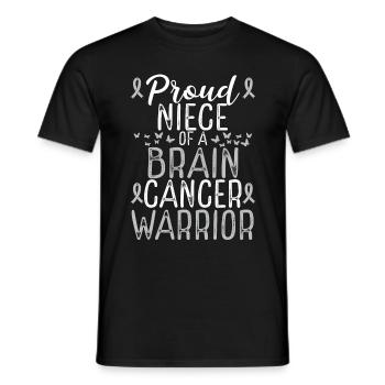 Brain Tumor Awareness Glioblastoma Niece Ribbon - Men's T-Shirt - black - Front - AI Model Male 178 light (178cm)