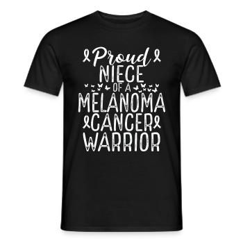 Melanoma Cancer Awareness Movement Niece Ribbon - Men's T-Shirt - black - Front - AI Model Male 178 light (178cm)
