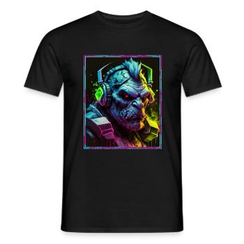Orc Polygon Headset Headphones Gamer Geometric - Men's T-Shirt - black - Front - AI Model Male 178 light (178cm)