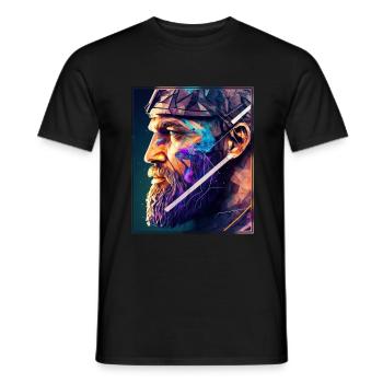 Viking Viking Polygon Geometric Nordic Neon - Men's T-Shirt - black - Front - AI Model Male 178 light (178cm)