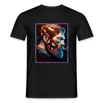 Viking Viking Polygon Geometric Nordic Neon - Men's T-Shirt - black - Front - AI Model Male 178 light (178cm)