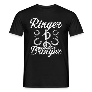 Horseshoe Pitching Throw Ringer Bringer Tosser - Men's T-Shirt - black - Front - AI Model Male 178 light (178cm)