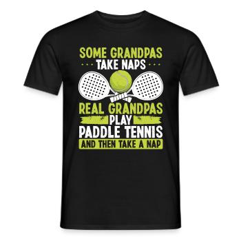 Paddle Tennis Player Match Granddad Grandpa - Männer T-Shirt - Schwarz - Vorne - AI Model Male 178 light (178cm)