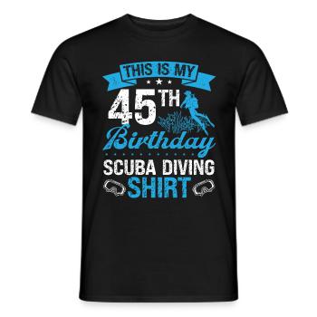 45 Year Old Scuba Diver Snorkeling Mask Dive - Men's T-Shirt - black - Front - AI Model Male 178 light (178cm)