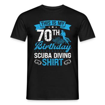 70 Year Old Scuba Diver Snorkeling Mask Dive - Men's T-Shirt - black - Front - AI Model Male 178 light (178cm)