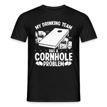 Cornhole Drinking Team Tossing Cornhole Player - Männer T-Shirt - Schwarz - Vorne - AI Model Male 178 light (178cm)
