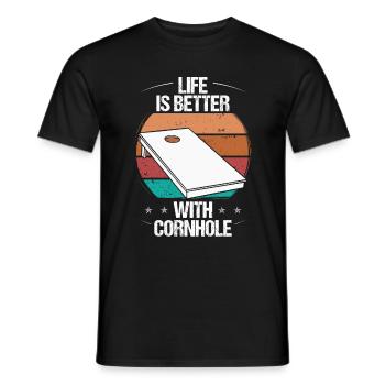 Cornhole Player Life is better with Cornhole Team - Männer T-Shirt - Schwarz - Vorne - AI Model Male 178 light (178cm)