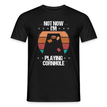 Cornhole Player Not now at Tosser Cornhole TeamCo - Men's T-Shirt - black - Front - AI Model Male 178 light (178cm)