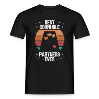 Cornhole Player Meilleurs partenaires de l’histoire de l’équipe Cornhole - T-shirt homme - noir - Devant - AI Model Male 178 light (178cm)