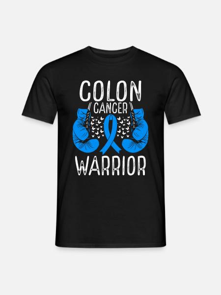 Colon Cancer Warrior Awareness Ribbon Gloves - T-shirt herr - svart