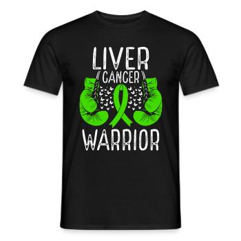 Liver Cancer Warrior Awareness Ribbon Gloves - Männer T-Shirt - Schwarz - Vorne - AI Model Male 178 light (178cm)