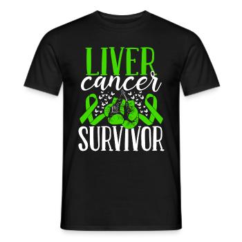 Liver Cancer Awareness Ribbon Gloves Survivor - Männer T-Shirt - Schwarz - Vorne - AI Model Male 178 light (178cm)