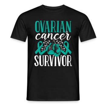 Ovarian Cancer Awareness Ribbon Gloves Survivor - Männer T-Shirt - Schwarz - Vorne - AI Model Male 178 light (178cm)