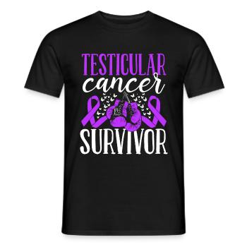 Gants de sensibilisation au cancer du testicule Survivant - T-shirt homme - noir - Devant - AI Model Male 178 light (178cm)