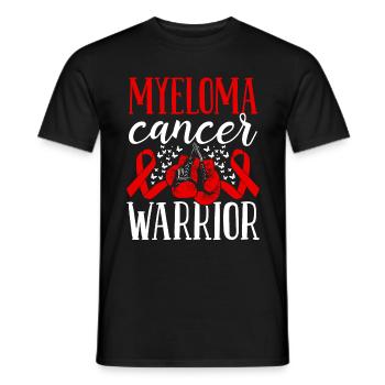 Myeloma Cancer Awareness Ribbon Gloves Warrior - Men's T-Shirt - black - Front - AI Model Male 178 light (178cm)