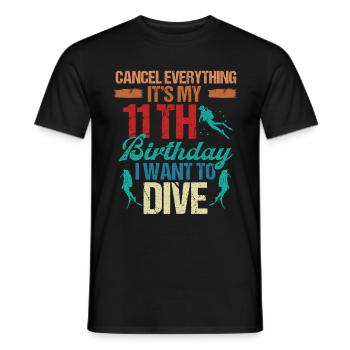 11 ans Plongeur Plongée Idée d’anniversaire Snorkeling - T-shirt homme - noir - Devant - AI Model Male 178 light (178cm)