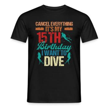 15 ans Plongeur Scuba Anniversaire Idée Snorkeling - T-shirt homme - noir - Devant - AI Model Male 178 light (178cm)