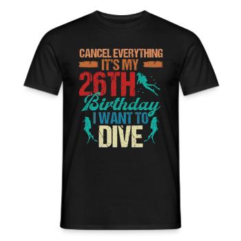 26 Year Old Scuba Diver Birthday Idea Snorkeling - Men's T-Shirt - black - Front - AI Model Male 178 light (178cm)