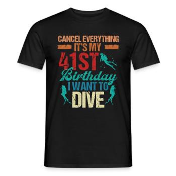 41 Year Old Scuba Diver Birthday Idea Snorkeling - Men's T-Shirt - black - Front - AI Model Male 178 light (178cm)