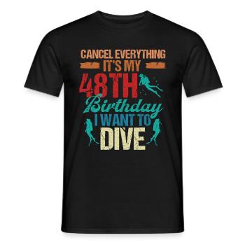 48 Year Old Scuba Diver Birthday Idea Snorkeling - Männer T-Shirt - Schwarz - Vorne - AI Model Male 178 light (178cm)