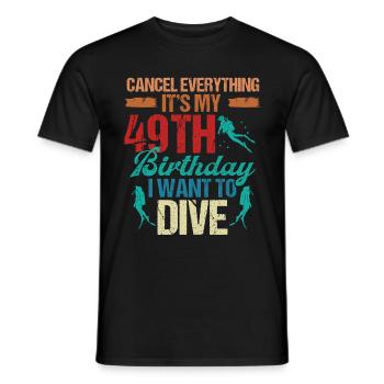49 Year Old Scuba Diver Birthday Idea Snorkeling - Männer T-Shirt - Schwarz - Vorne - AI Model Male 178 light (178cm)