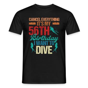 56 Year Old Scuba Diver Birthday Idea Snorkeling - Männer T-Shirt - Schwarz - Vorne - AI Model Male 178 light (178cm)