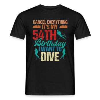 54 Year Old Scuba Diver Birthday Idea Snorkeling - Männer T-Shirt - Schwarz - Vorne - AI Model Male 178 light (178cm)